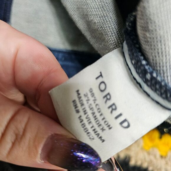 Torrid Military Style Denim Jacket Unworn Size 00/ US 10 - Picture 4 of 4